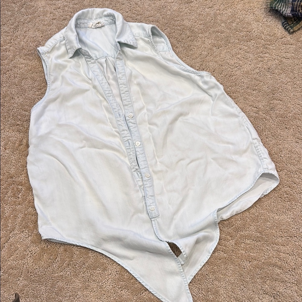 Soft Joie Blue Casual Button Down Shirt